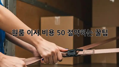원룸 이사, 비용 50% 절약하는 꿀팁!